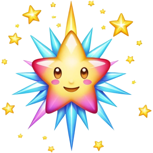 Starshine colorful with hearts emoji