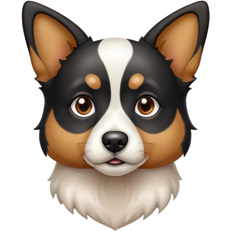 Black tan and white dog with pointy ears emoji