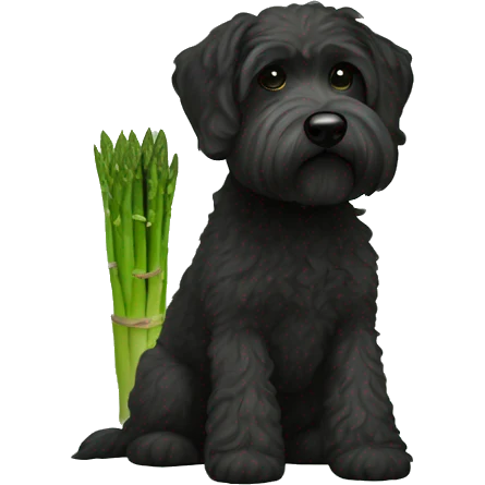 asparagus with black schnoodle dog emoji