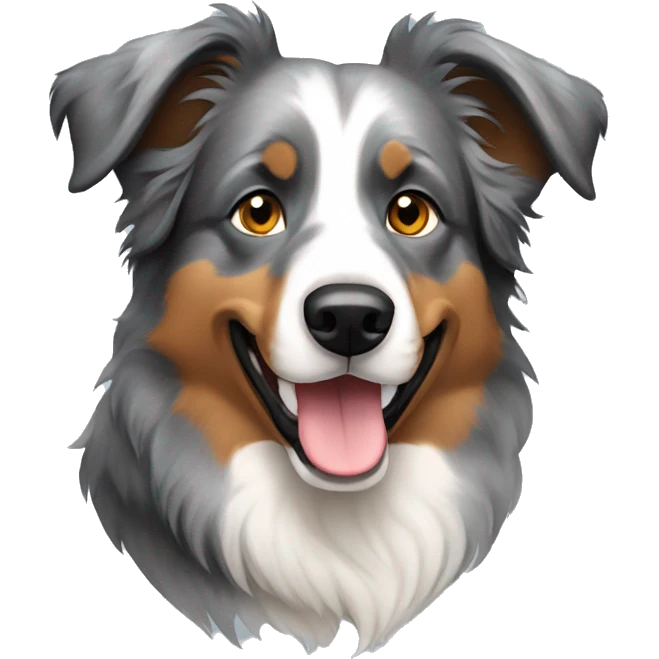 Gray black dog australian shepherd emoji