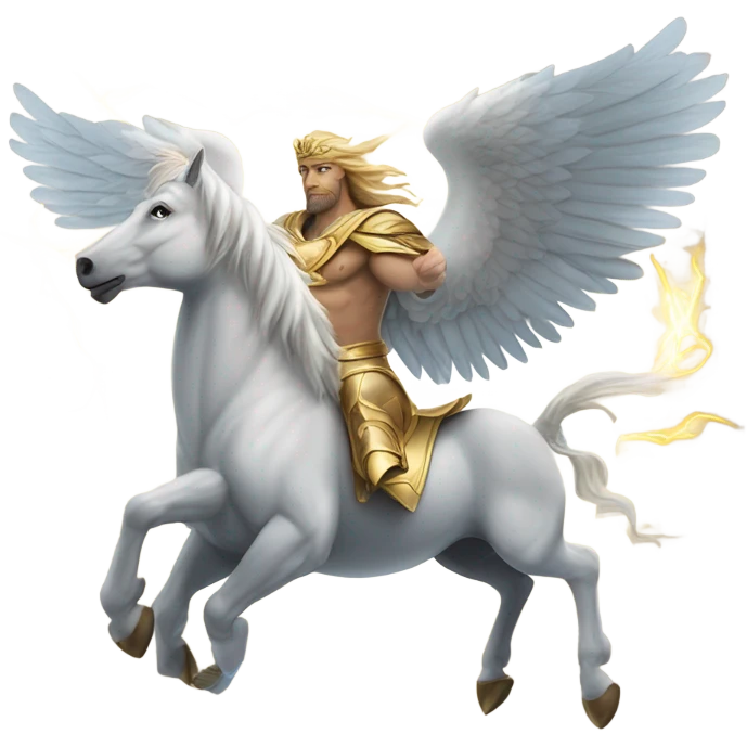 Pegasus creature flying with Zeus on it  emoji