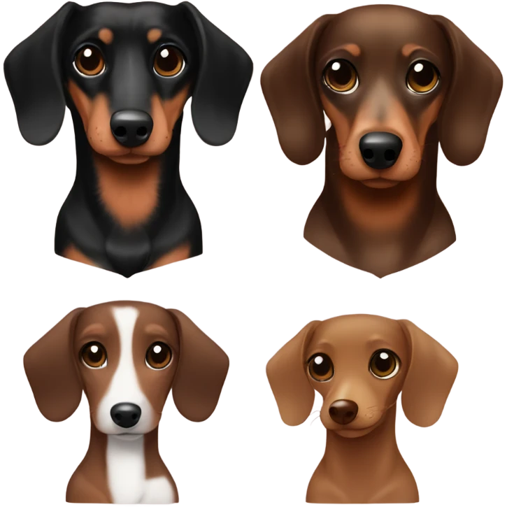 dachshund black and brown and me brunette emoji