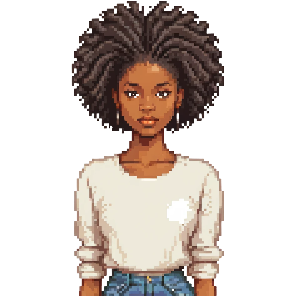 black woman with natural hair emoji