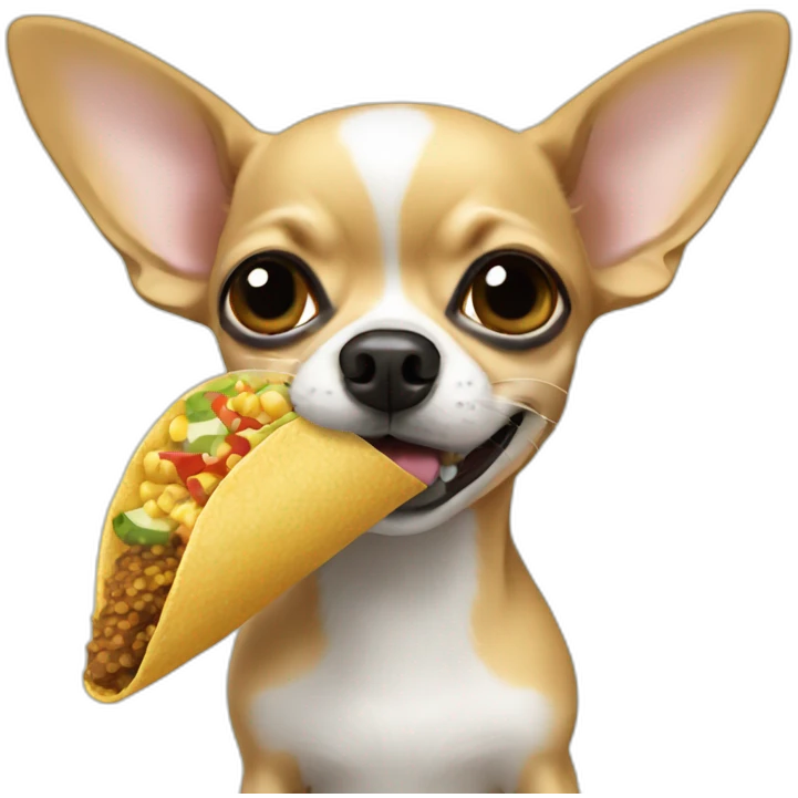 Chihuahua eating a taco like corn of the cob emoji