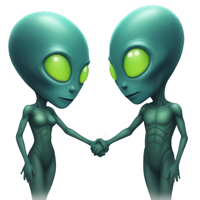 alien couple holding hands  emoji