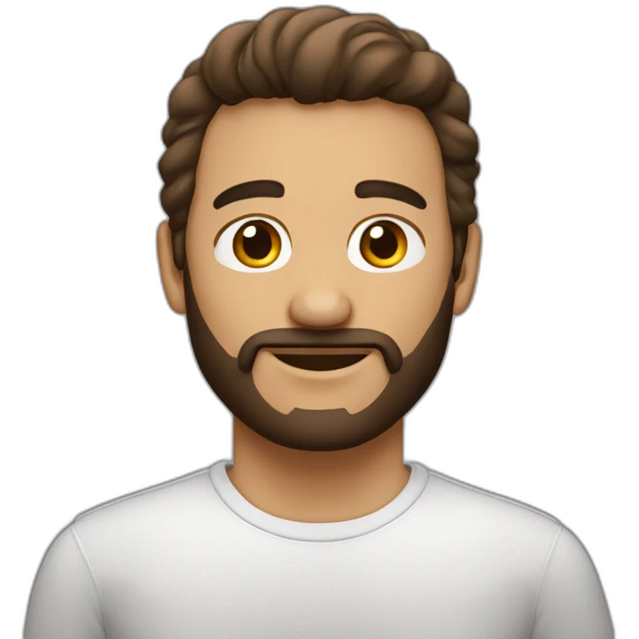 Homme brun cheveux long sans barbe emoji