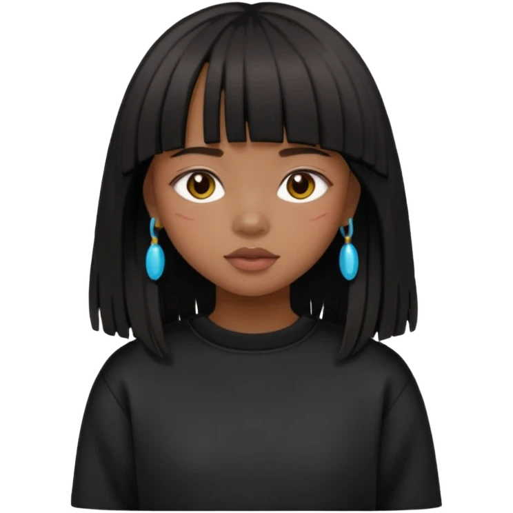 Philippino girl in black fringed sweatshirt emoji