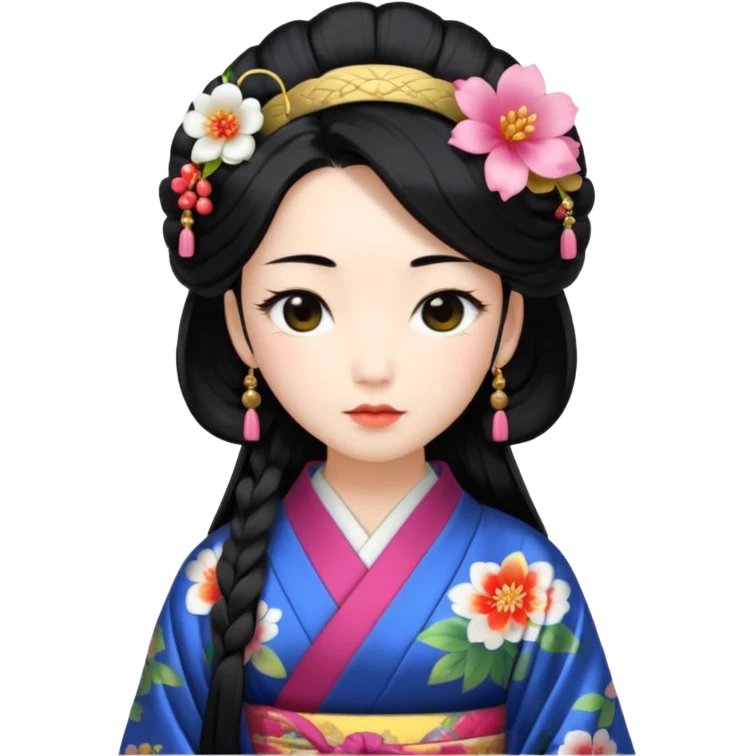 Japanese Princess with floral hairpin emoji