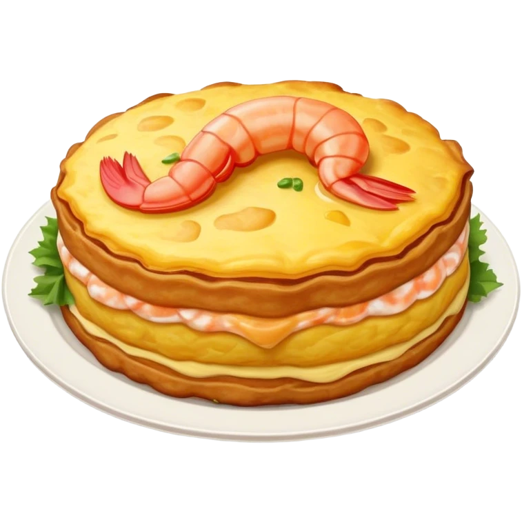 Shrimp fritter omelet emoji