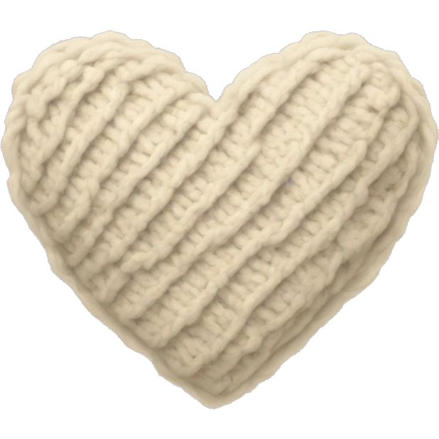 Heart with sweater material in cream color emoji