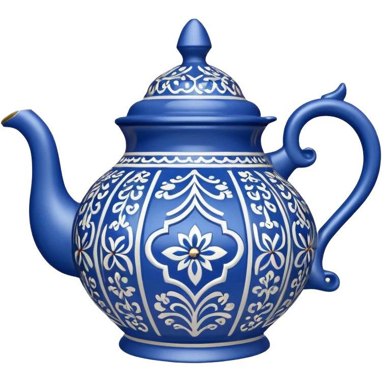 moroccan style ornamented blue teapot emoji