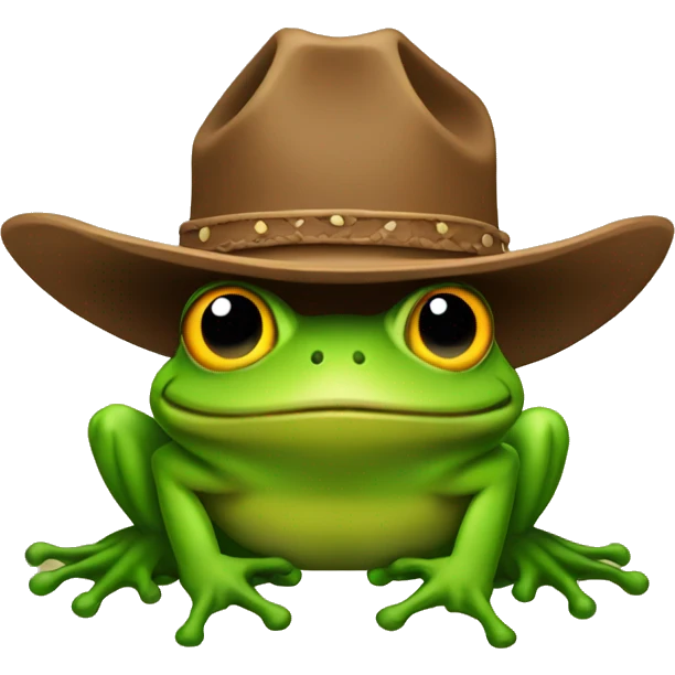 cowboy hat on a frog emoji