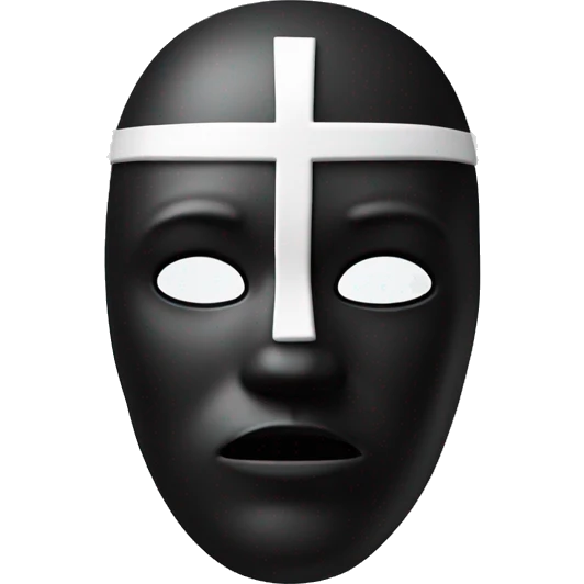 Black Mask  with  a striking 3D white crucifix  emoji