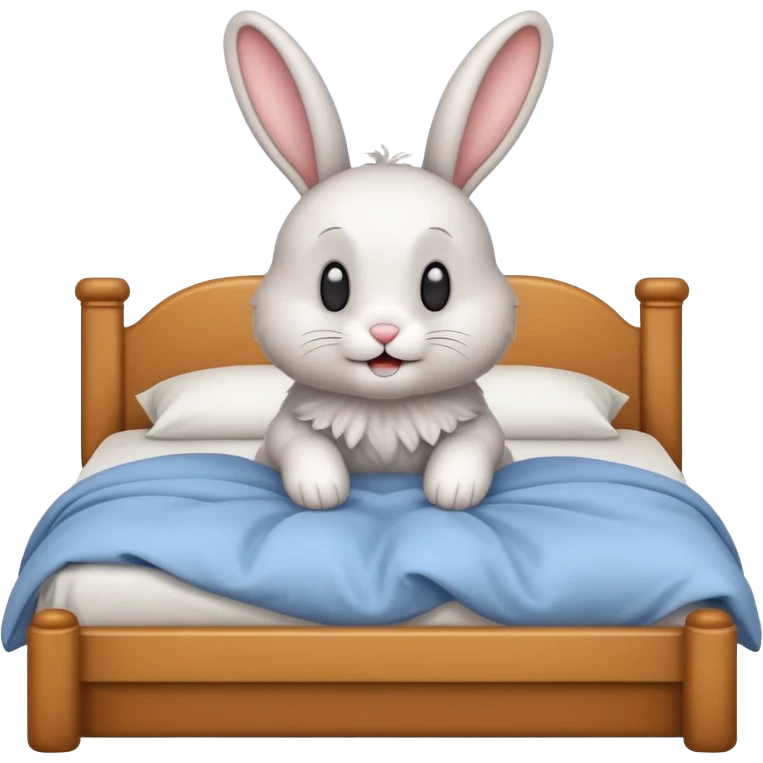 cartoon rabbit jumps out of bed emoji