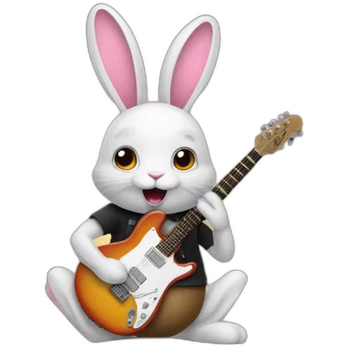 e-guitar bunny emoji