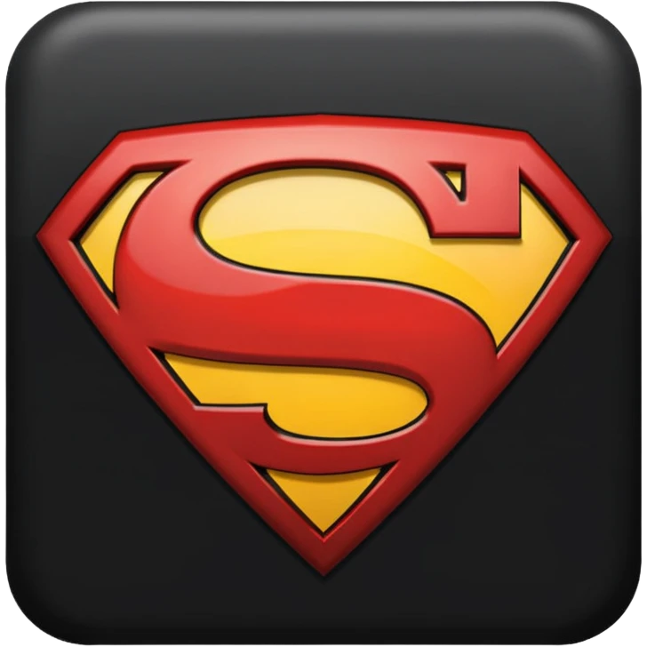 Superman Symbol Man of Steel black emoji