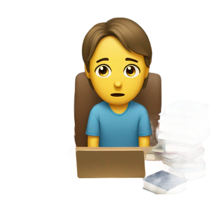 Someone crying for studying emoji