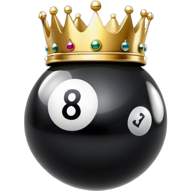 8ball with gold crown emoji