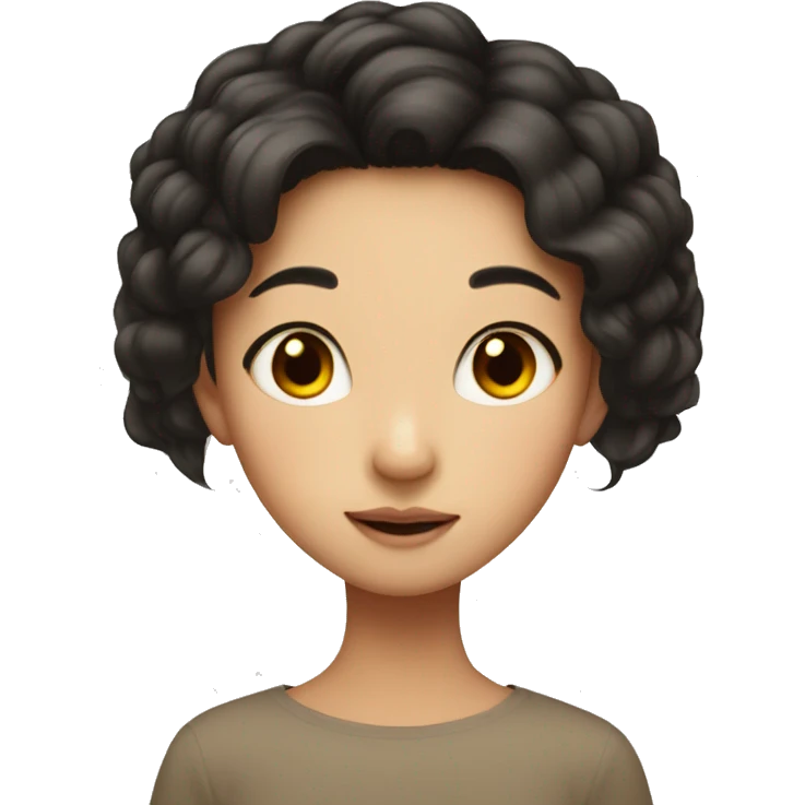 Asian girl with bee and brwon hair with abit of freckles emoji