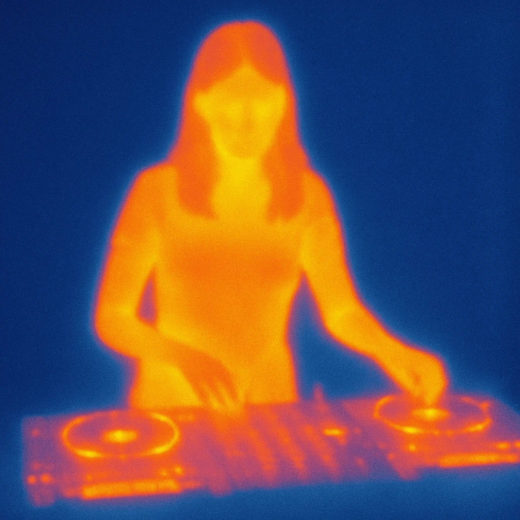 girl playing DJ set emoji