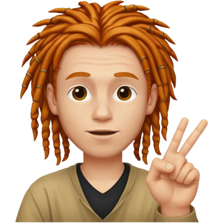 White boy with ginger dreads one finger up  emoji