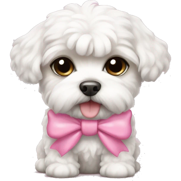 Schichon puppy pink bow emoji