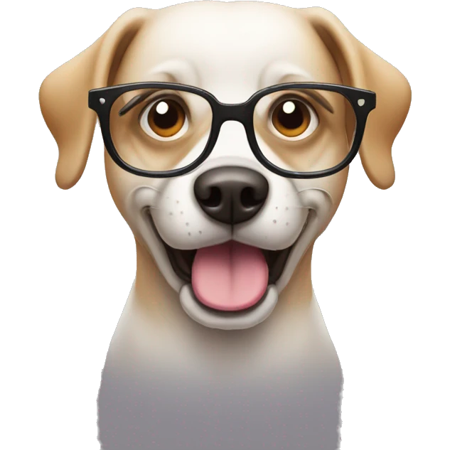 Bad dog with glasses emoji