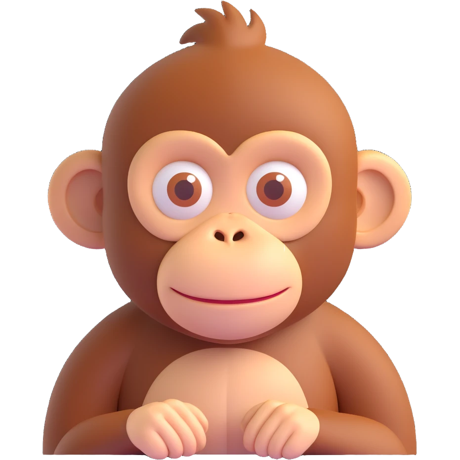 a focused monkey, looking determined emoji