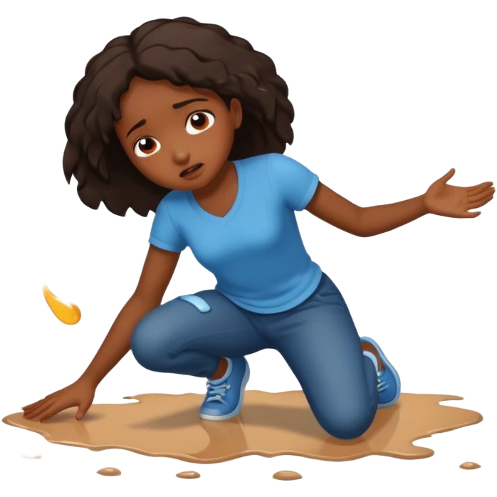 Black girl Falling to the floor hurt emoji