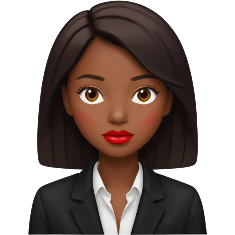 red lipstick, black blazer emoji