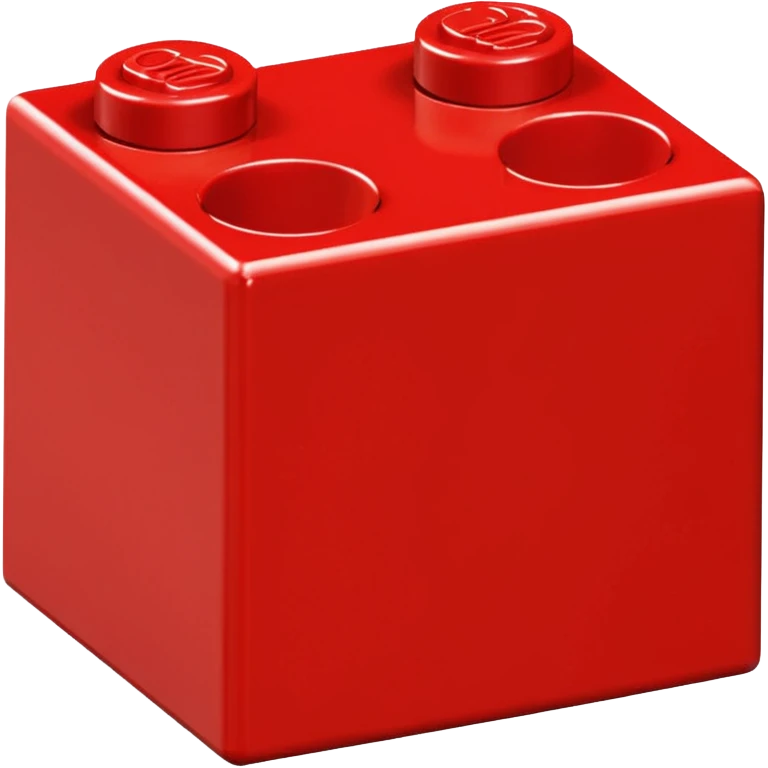 had drawn 2x2 red lego brick viewed from theside emoji