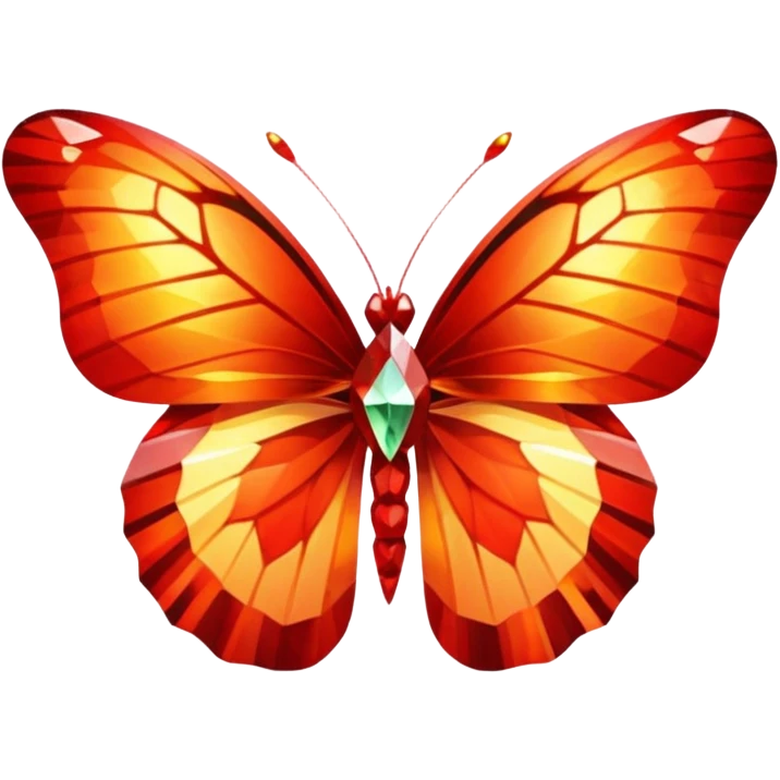 red 56-carat diamond shaped as butterfly emoji