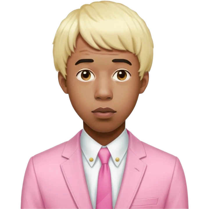 Tyler the Creator with blonde wig and pink suit from IGOR era emoji