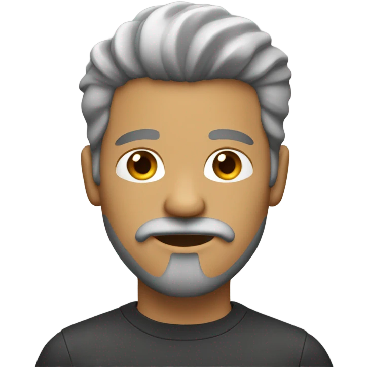 Man with salt & pepper hair & goatee emoji