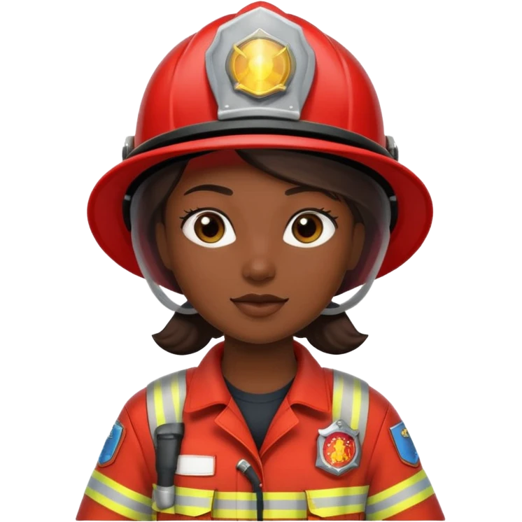 firefighter woman dark skin emoji