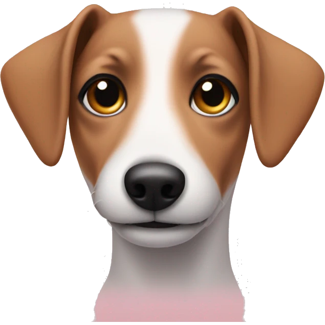 Jack Russel wearing a pink jumper emoji