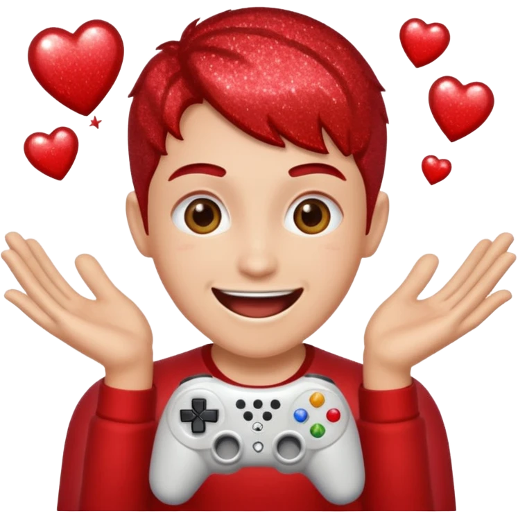 red glitter gamer emoji