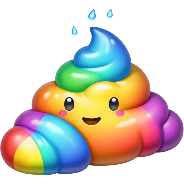 Rainbow poop emoji
