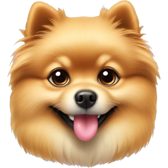Pomeranian with heart emoji