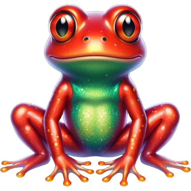 Frog Red Glitter emoji