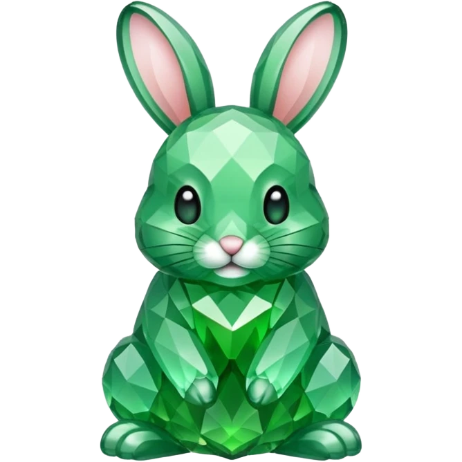 bunny made of green crystals emoji