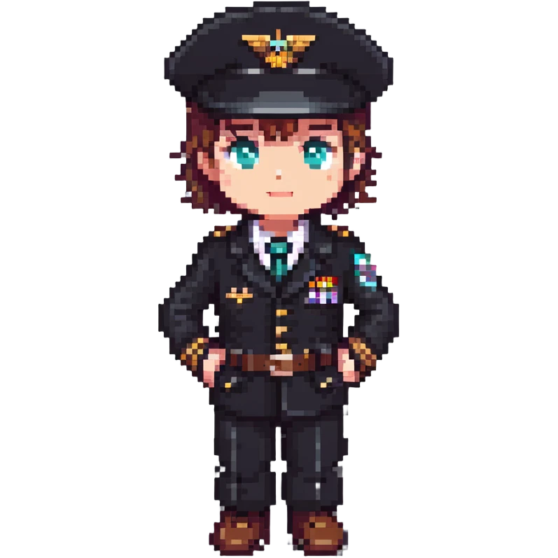 pilot in classic uniform emoji