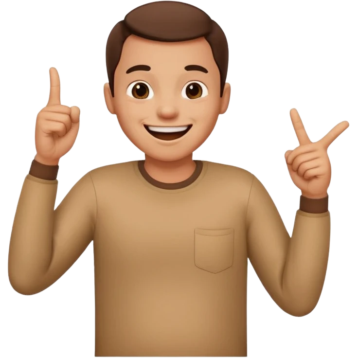 A person laughing with one hand pointing straight and one hand on his stomach emoji