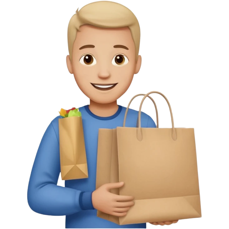 Shopping Bag man emoji