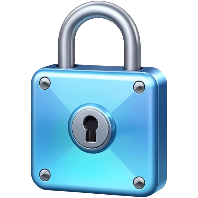 Holographic blue lock emoji