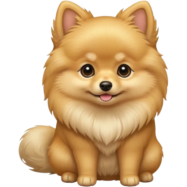Create a cute tiny golden pomerania small not so furry emoji