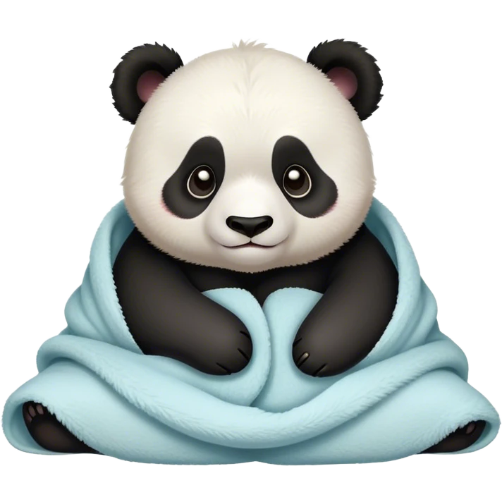 Disney-style cute panda in blanket emoji