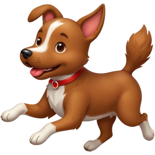 happy dog running after ball emoji