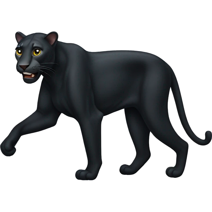Black leopard walking with four legs emoji