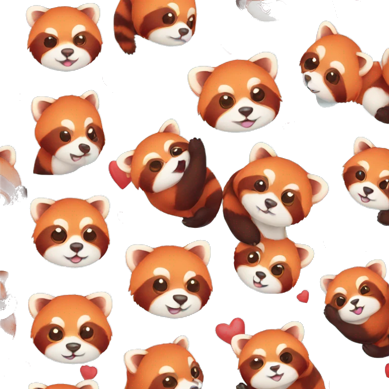 red panda with heart emoji